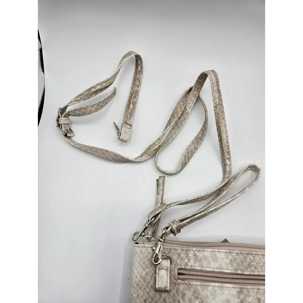 nicole by Nicole Miller Women's Crossbody Bag NWT Beige‎ Snake Print